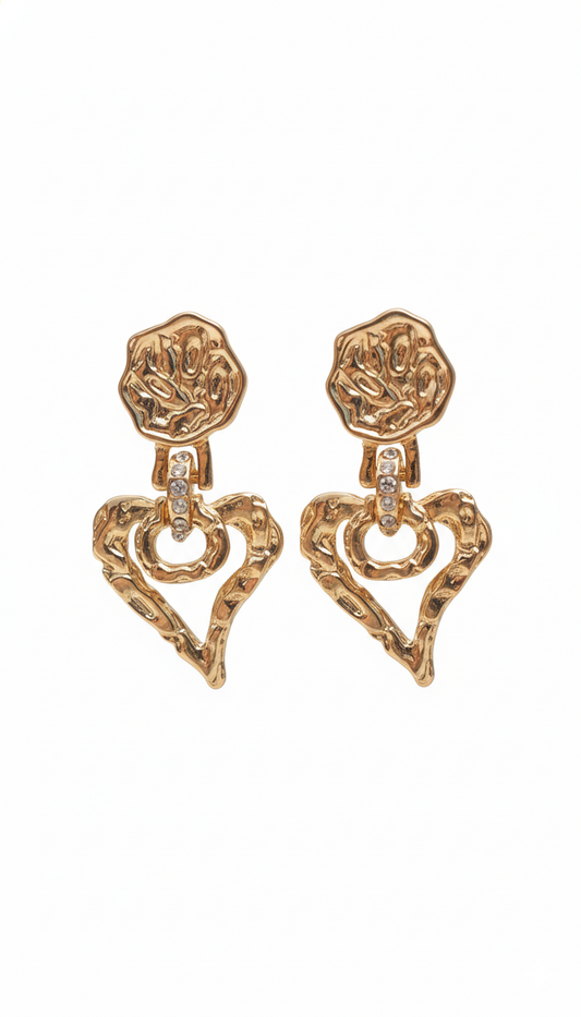 Lover’s Heart Earrings 18kt gold plated