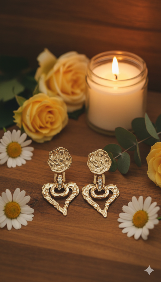 Lover’s Heart Earrings 18kt gold plated