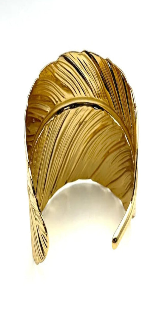 Leaf ME Bold Hand cuff 18kt Gold plated