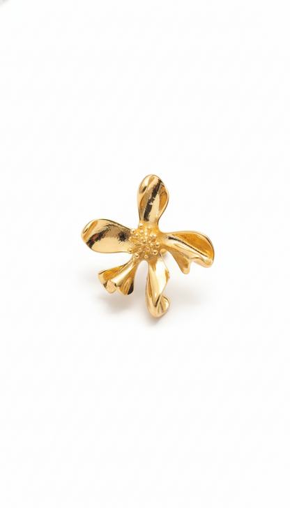 Golden Lilly Earing 18KT gold Plated