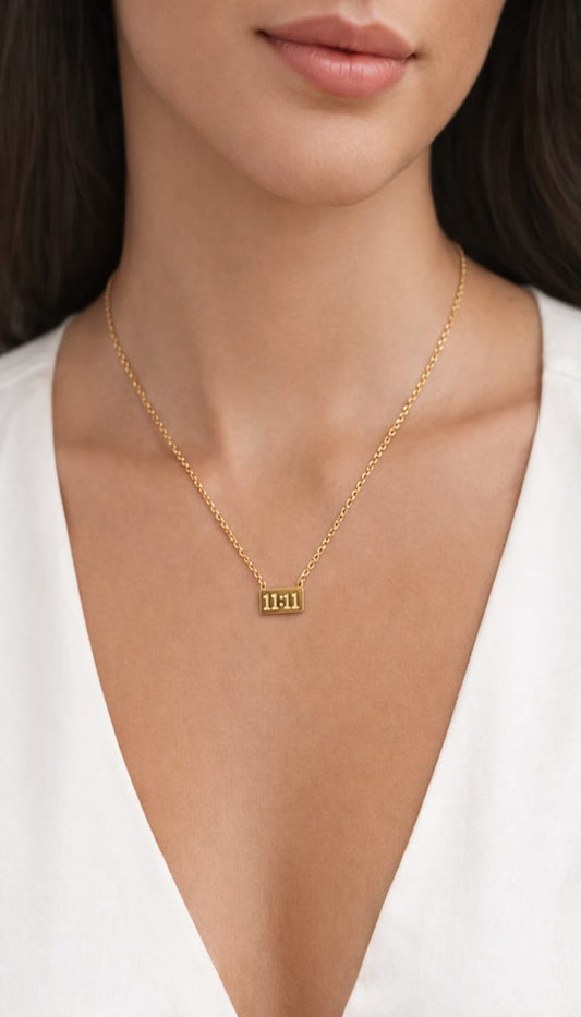 Angel Time 11:11 Necklace – 18KT Gold Plated
