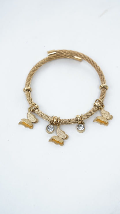 Gold bracelets with charms 18kt Gold Plated