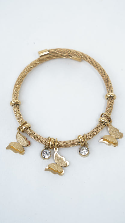Gold bracelets with charms 18kt Gold Plated