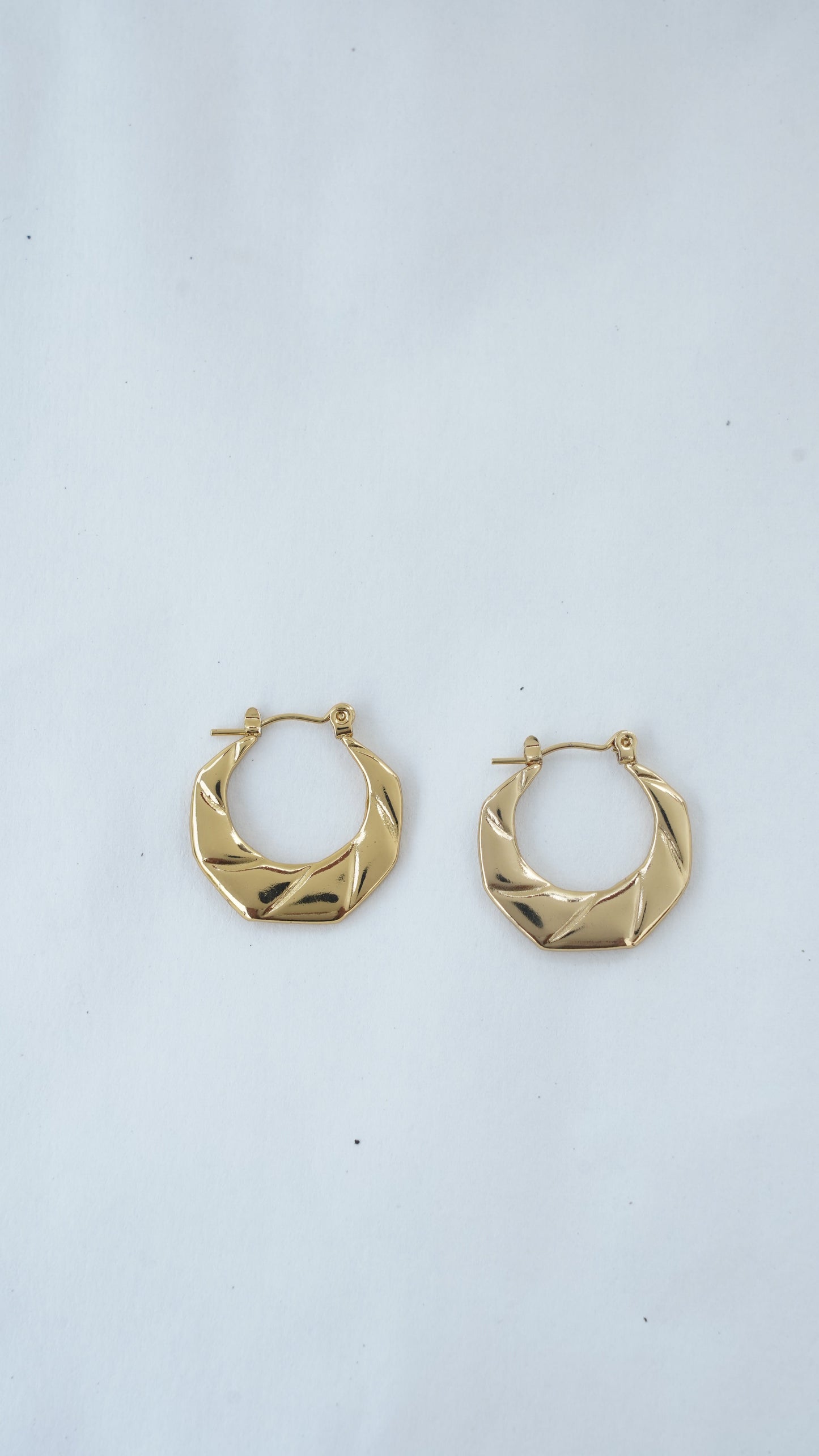 Retro Hex Earrings in 18KT gold Plated