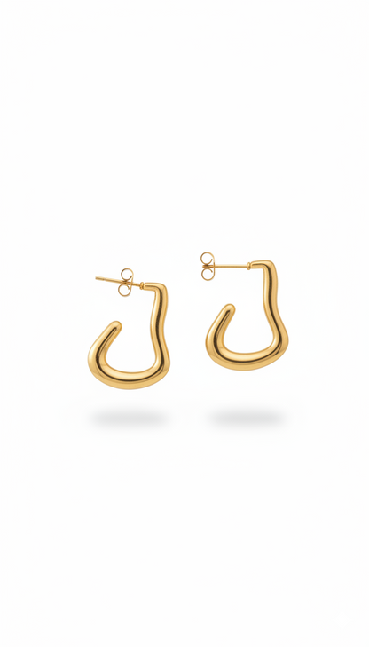 Wavy Babes Earing 18KT Gold Color