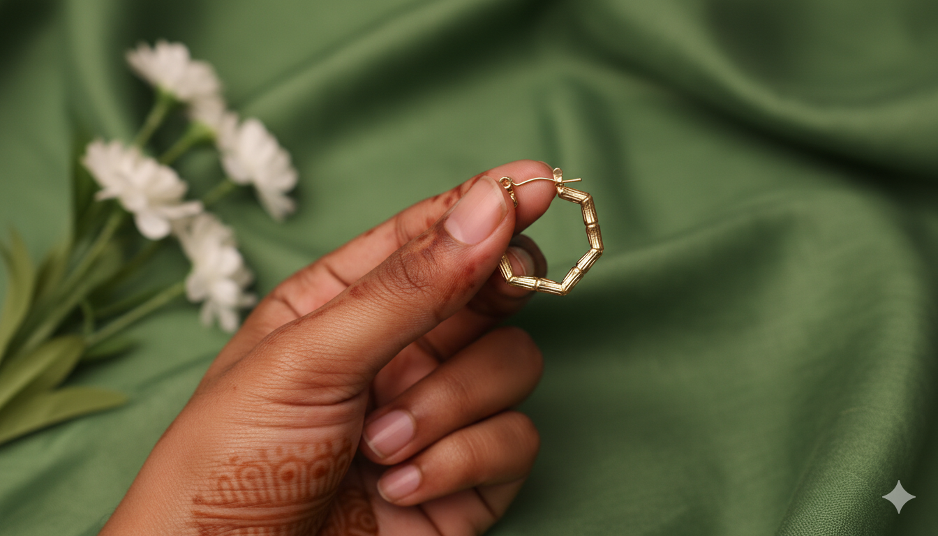 Halo Hoops Earrings 18KT gold Plated