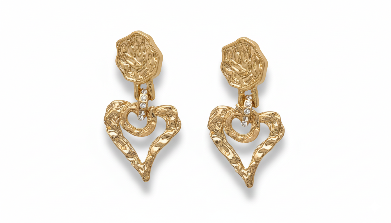 Lover’s Heart Earrings 18kt gold plated