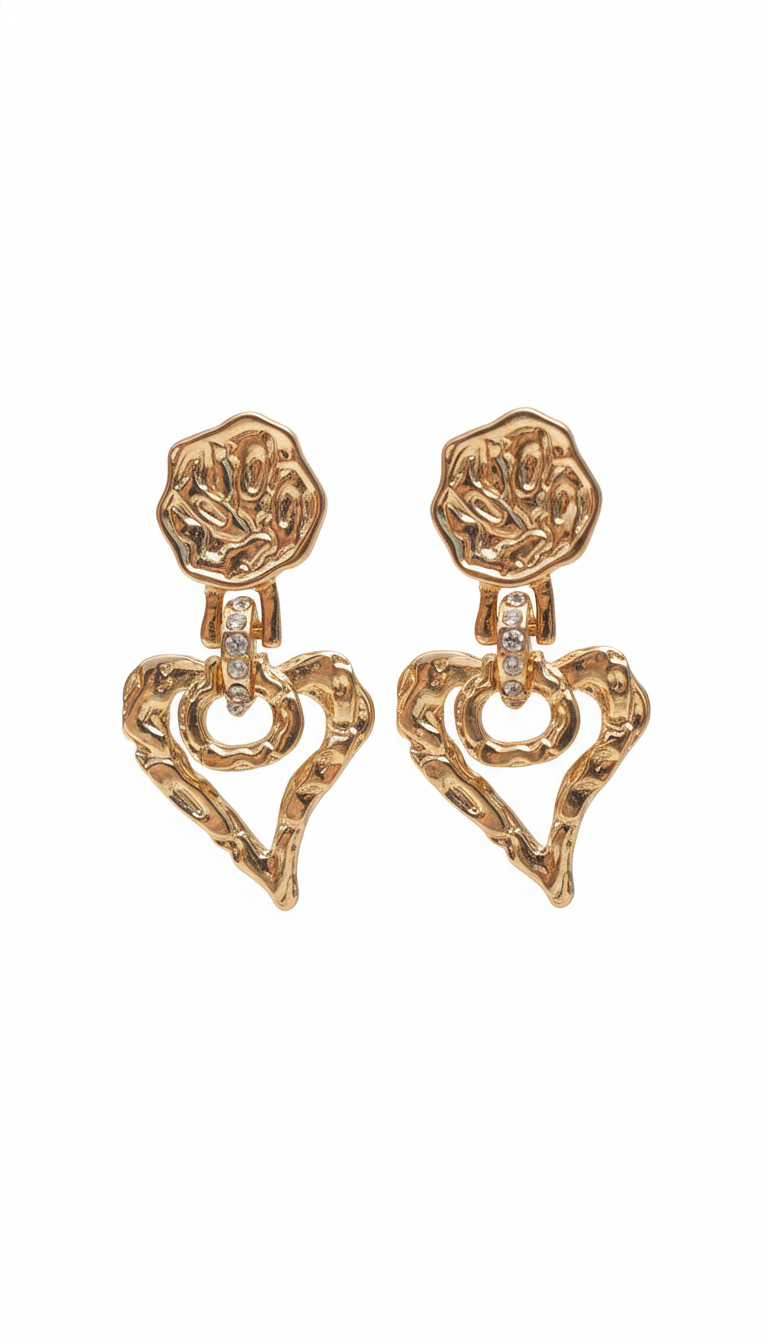 Lover’s Heart Earrings 18kt gold plated