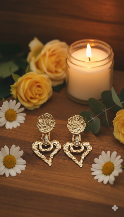 Lover’s Heart Earrings 18kt gold plated