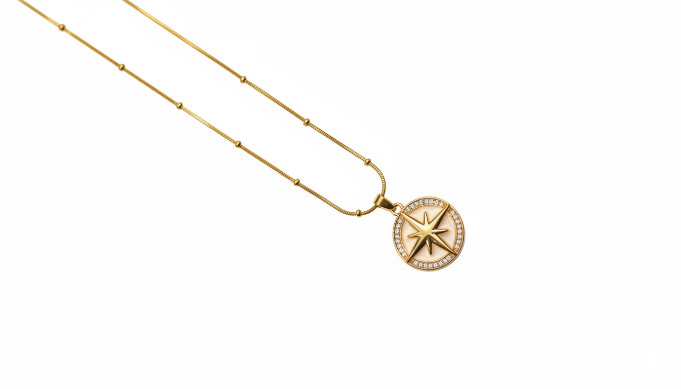 Star pendants with chain 18kt Gold Plated