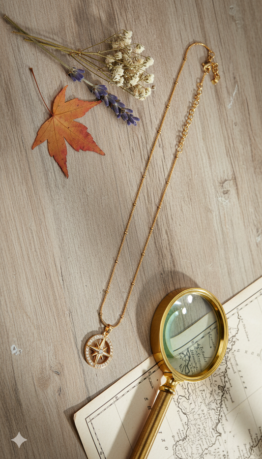 Star pendants with chain 18kt Gold Plated