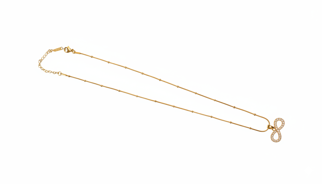 Infinity pendants with chain 18kt Gold Plated