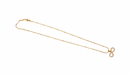 Infinity pendants with chain 18kt Gold Plated