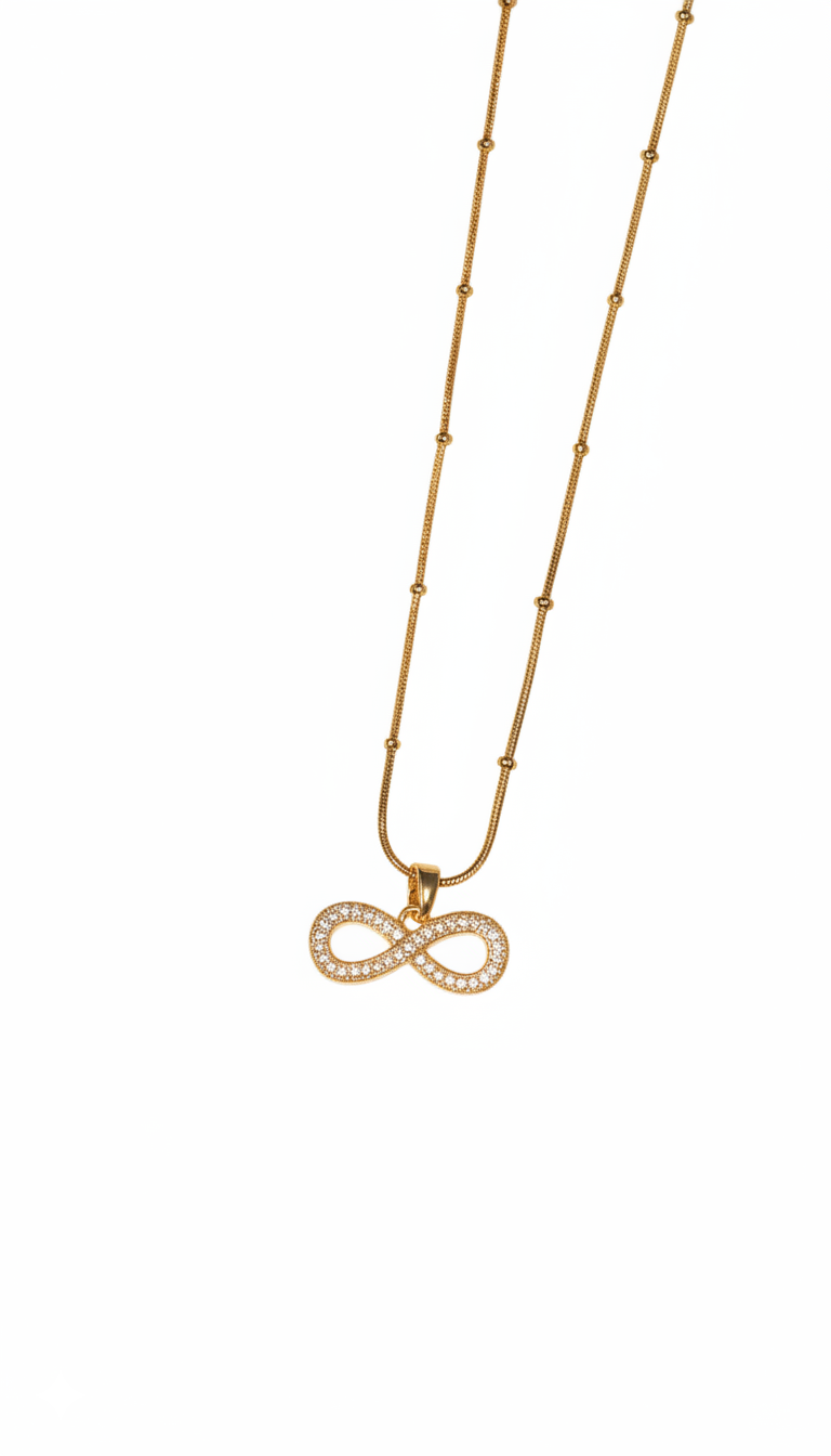 Infinity pendants with chain 18kt Gold Plated