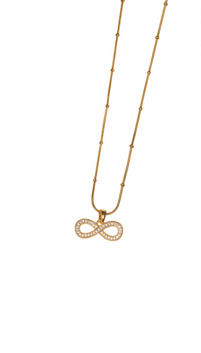 Infinity pendants with chain 18kt Gold Plated