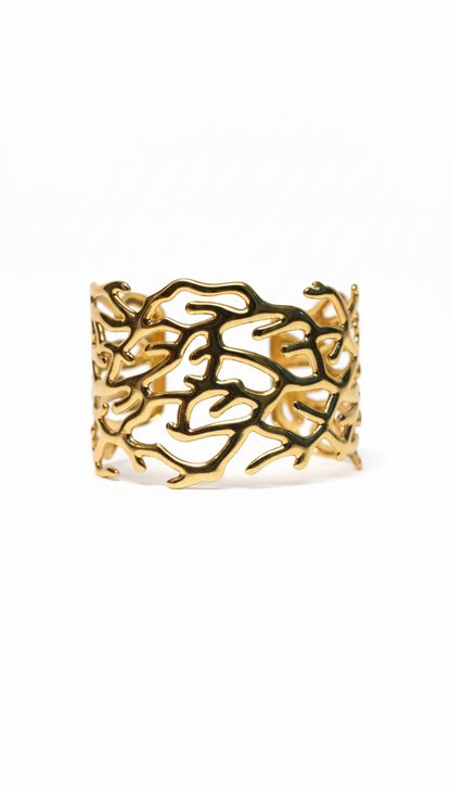 Golden Vine Hand cuff 18kt Gold plated