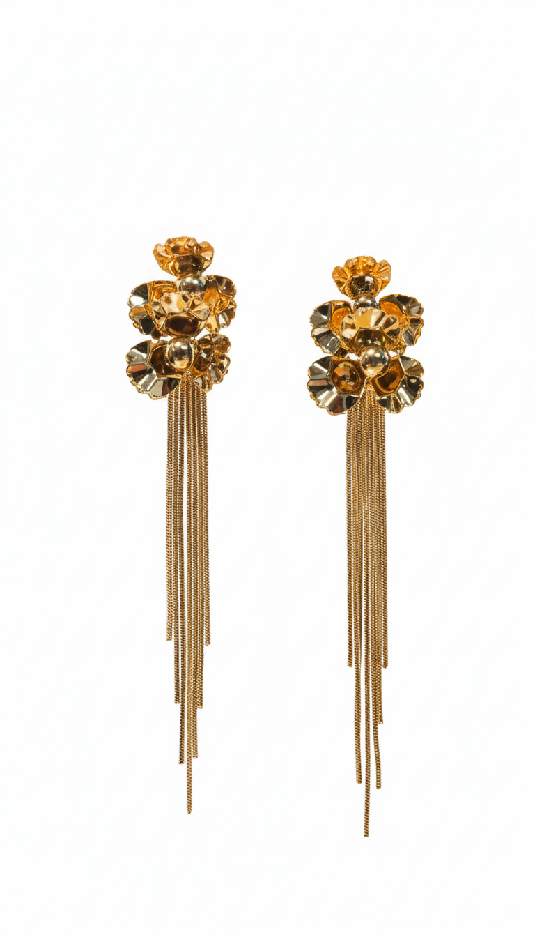 Golden Bloomfall Earrings in 18KT gold Plated