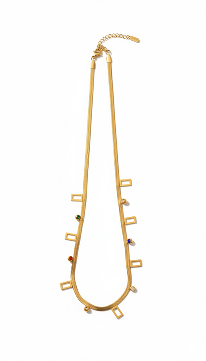 Snake chain with Square details 18kt Gold Plated