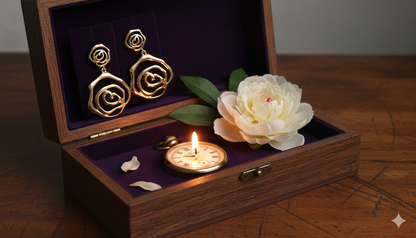 Flower Shape Party wear earing 18KT Gold Color