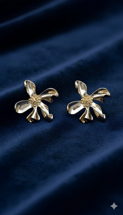 Golden Lilly Earing 18KT gold Plated