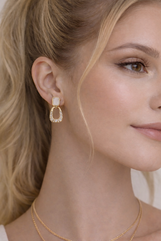 Aurora Frame Drop Earrings – 18KT Gold Plated