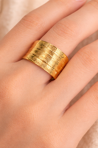 Aurora Ridge 18KT Gold Plated Statement Ring