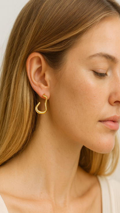Wavy Babes Earing 18KT Gold Color