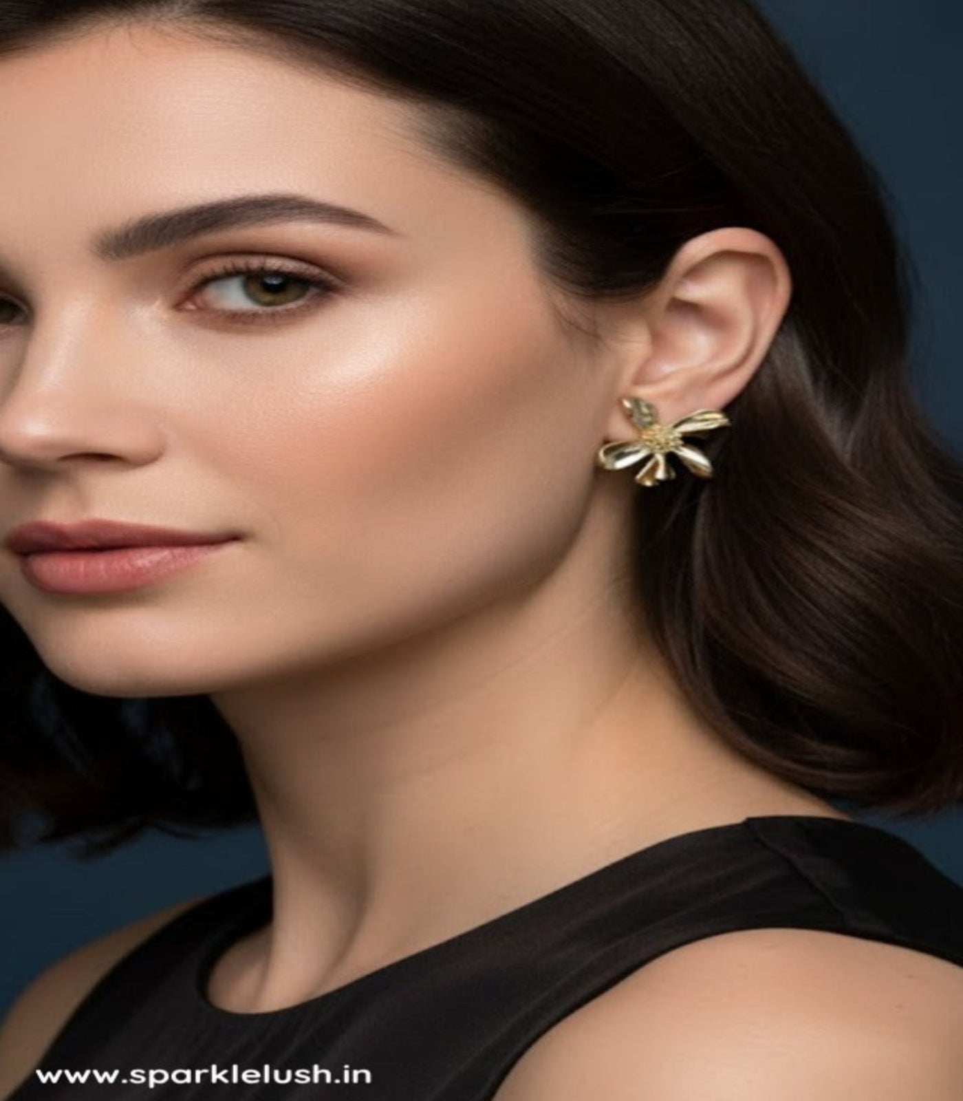 Golden Lilly Earing 18KT gold Plated