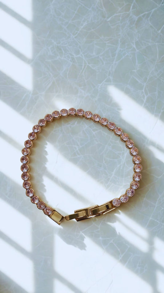 Round Glow Tennis Bracelet 18KT Gold Plated