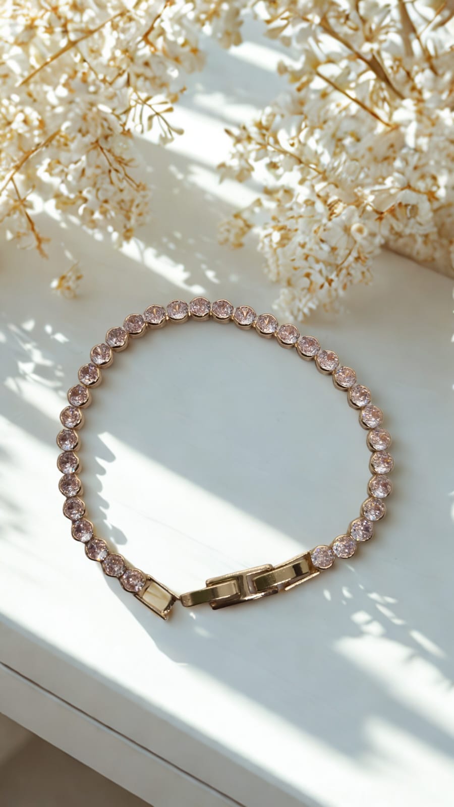 Round Glow Tennis Bracelet 18KT Gold Plated