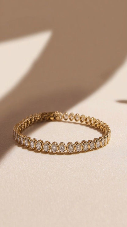 Round Glow Tennis Bracelet 18KT Gold Plated